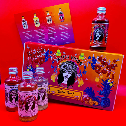 Witch Kings Rum - Taster Box - Gift Set - Rum Liqueurs - 4 Flavours - 20% ABV